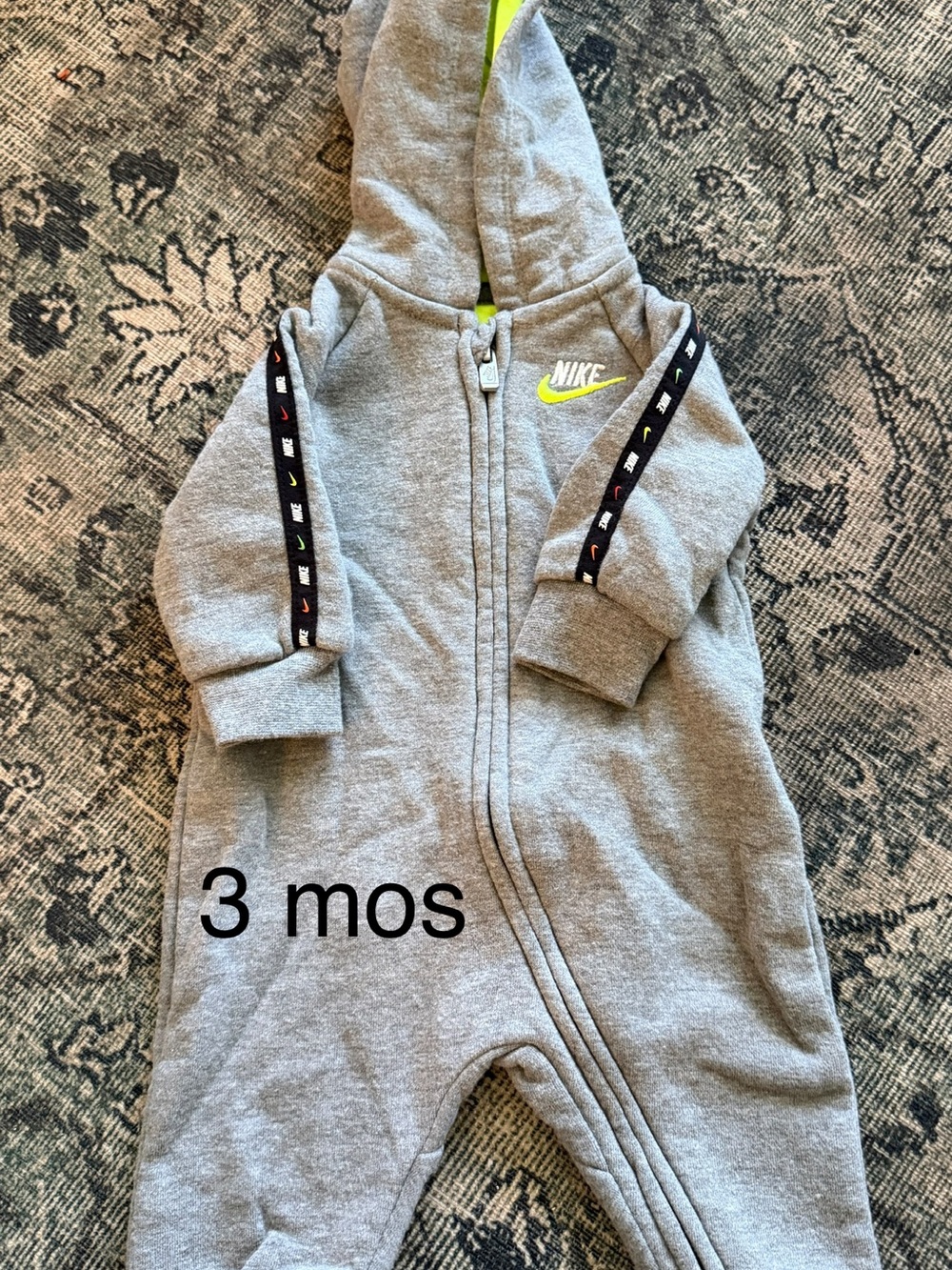 Nike Gray Baby Hooded One-Piece